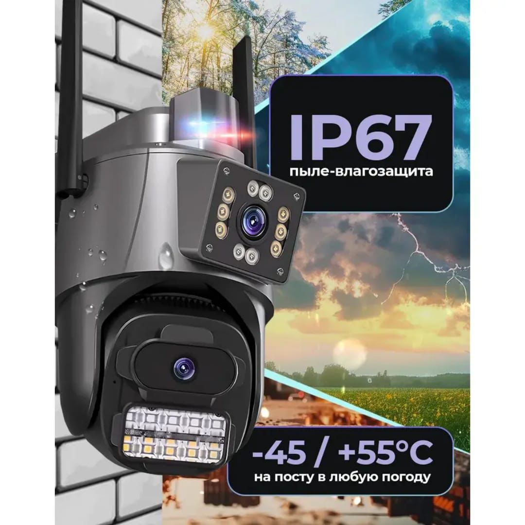 Dual Lens CCTV - 3+3MP CCTV Camera - Wifi Camera