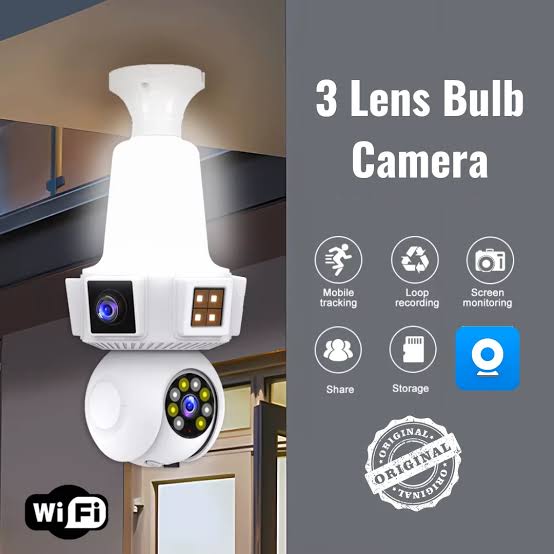 3 Lens Bulb Wifi Camera