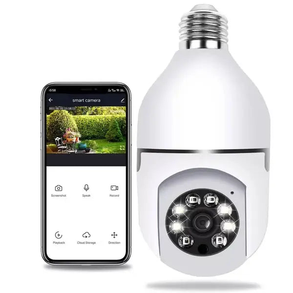 Bulb Camera 1080p WIFI 360 Degree Panoramic Night Vision