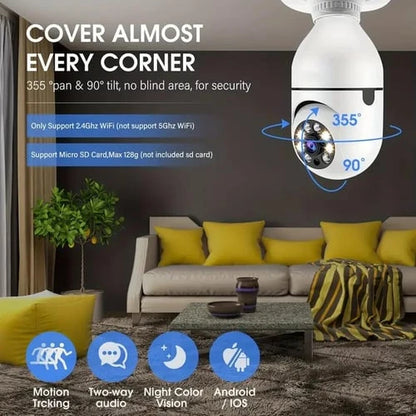 Dual lens 4MP Digital wifi security Bulb Camera