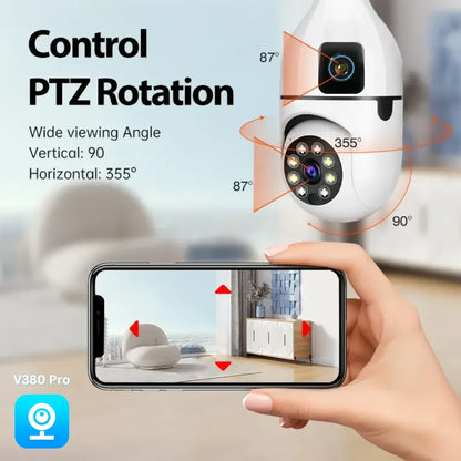 Dual lens 4MP Digital wifi security Bulb Camera