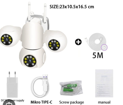 Real Tripple Lens Wifi Camera (All Lens Rotateable)