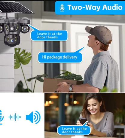 12MP Solar 4G IP Camera CCTV Three Lens