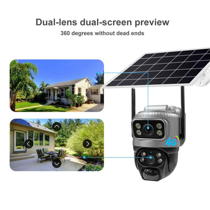 4G Solar IP Camera WIFI CCTV 12MP Dual Lens