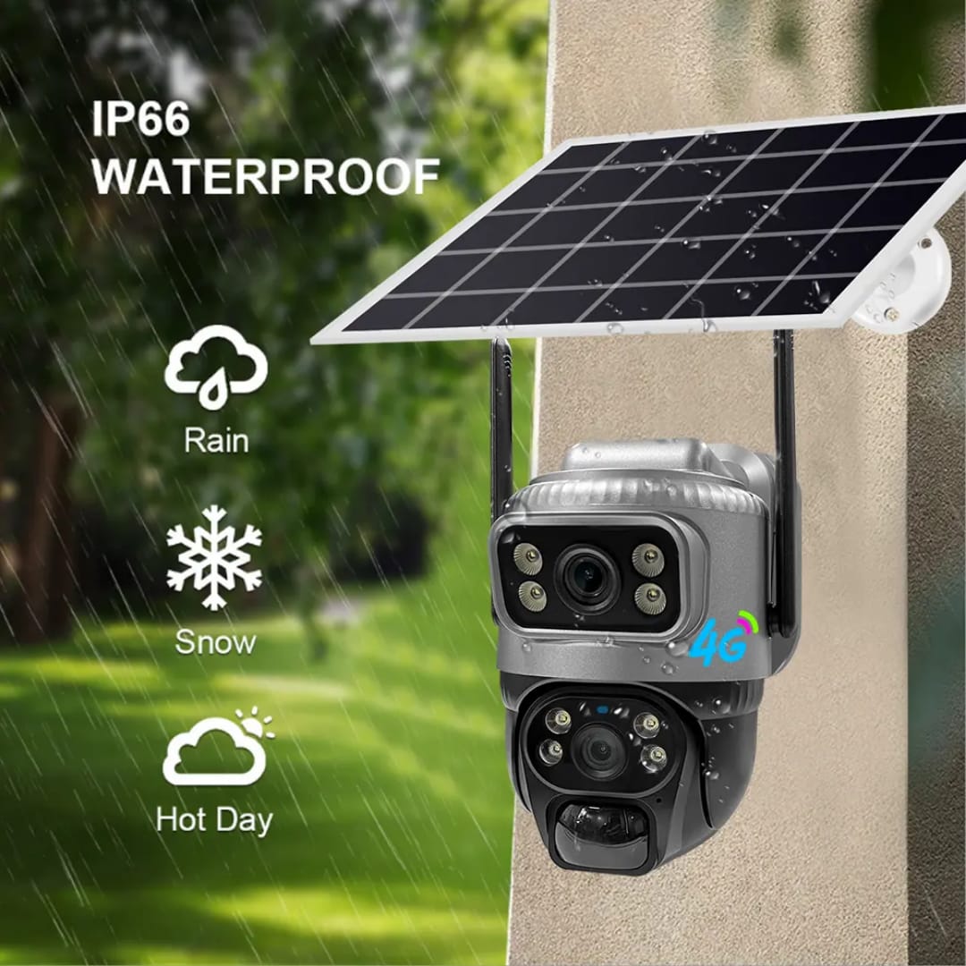 4G Solar IP Camera WIFI CCTV 12MP Dual Lens