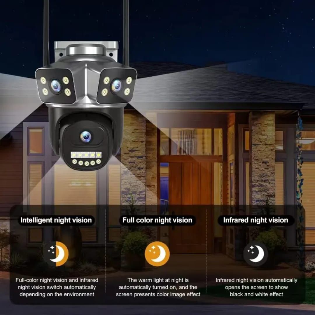 Real 3 lines 12MP PTZ wifi Smart Camera/Night vision/Human tracking