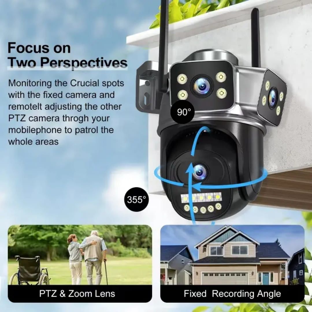 Real 3 lines 12MP PTZ wifi Smart Camera/Night vision/Human tracking