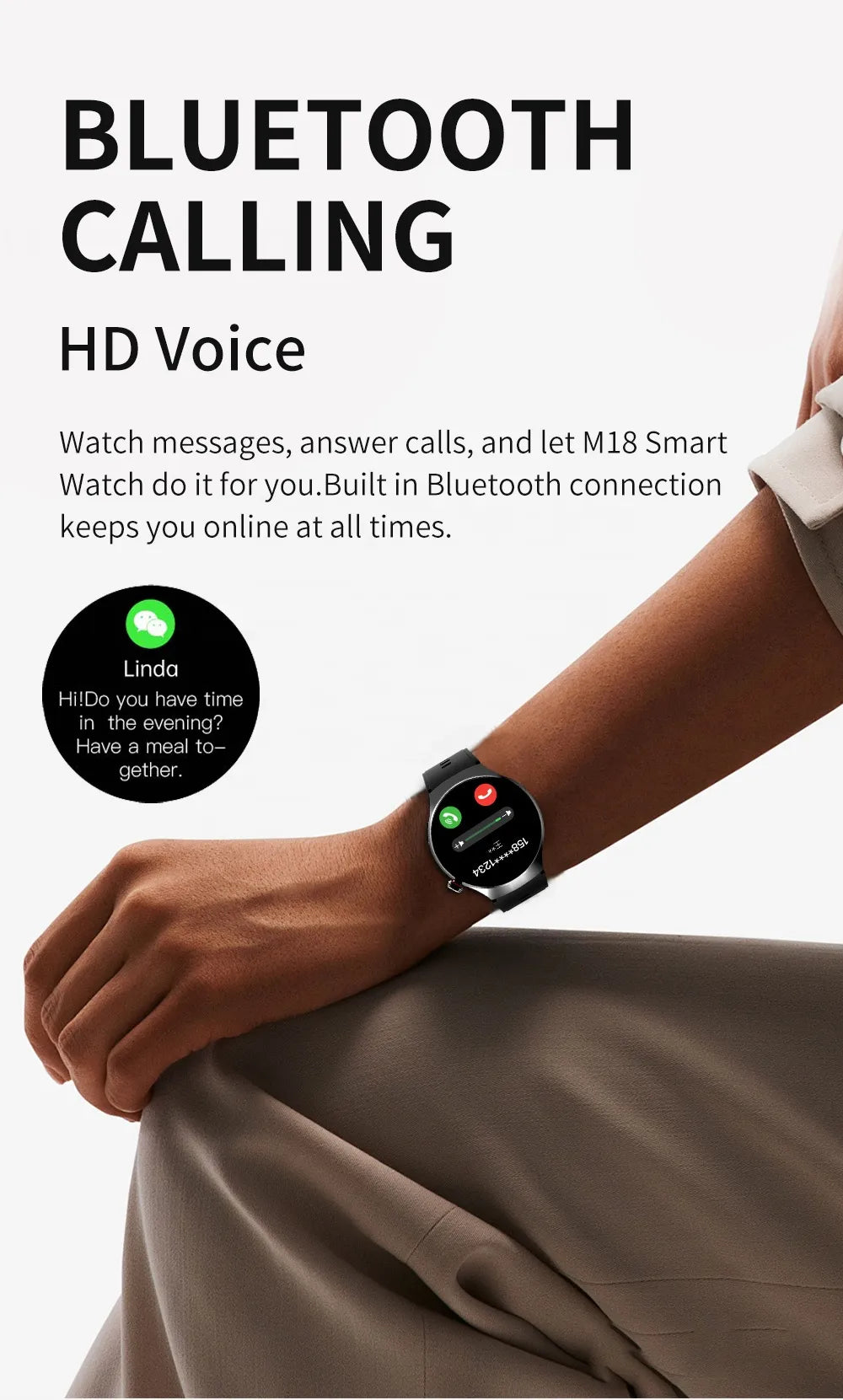 M19 Smartwatch with NFC Wireless Charging
